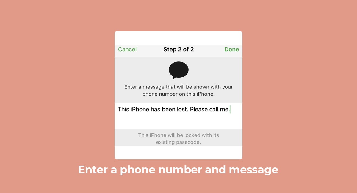 Enter a phone number and message