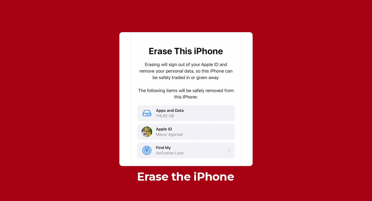 Erase the iPhone