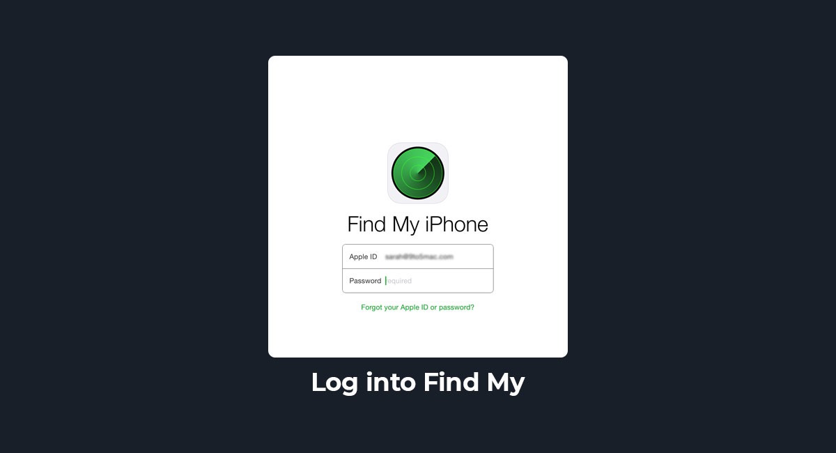 Log into Find My